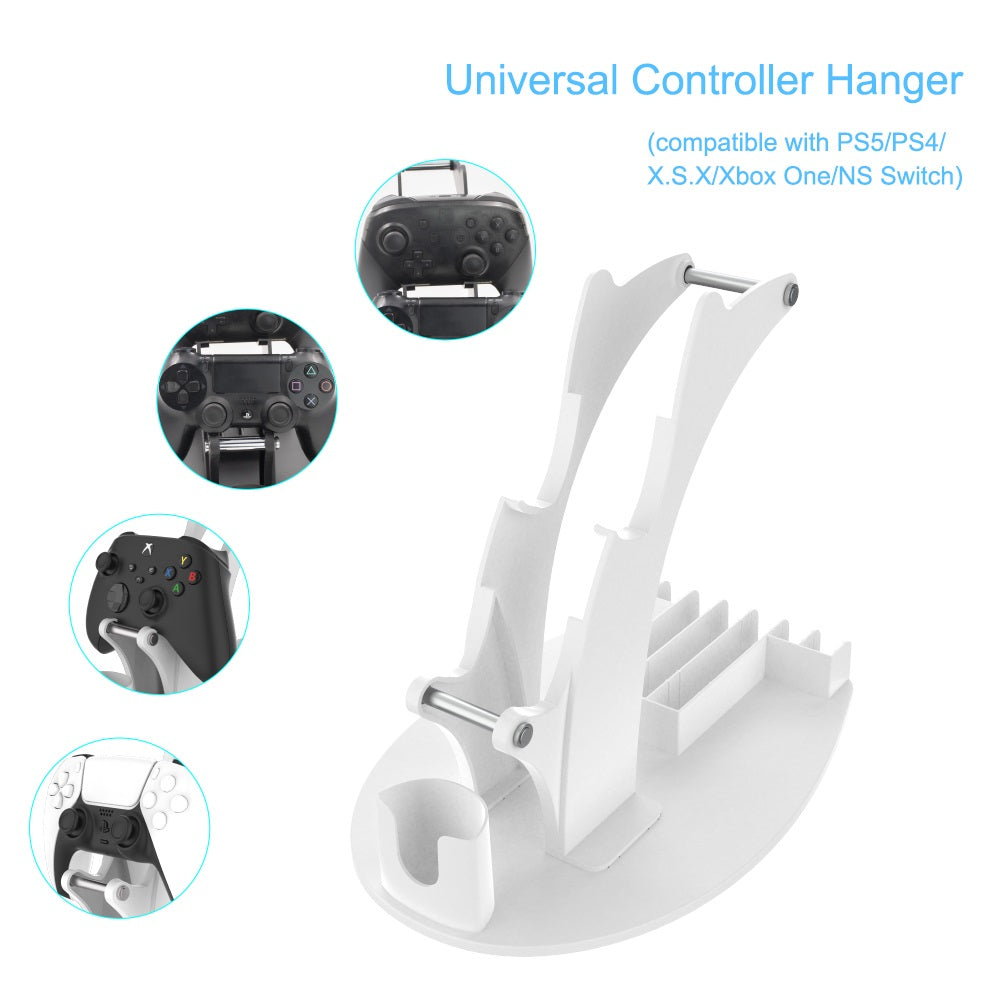 JYS-P5128 Dual Game Controller Holder for Nintendo Switch Pro PS5 PS4 Xbox Series S X One Headphone Stand Game Disc Rack JYS-P5128 Dual Game Controller Holder for Nintendo Switch Pro PS5 PS4 Xbox Series S X One Headphone Stand Game Disc Rack